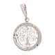 Round pendant, Tree of Life, in 18K white gold strass 1.2 g s2