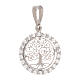 Round pendant Tree of Life 18-carat white gold strass 1.2 gr s1