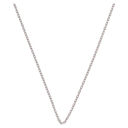 Łańcuszek rolo złoto białe 18K diamentowane ogniwa, dł. 42 cm 1