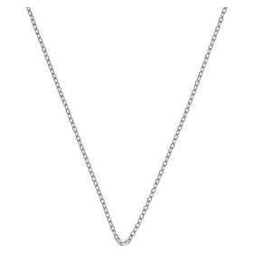 Rolo chain 18-carat white gold diamond-finished 16 1/2 in
