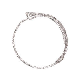 Chain, stud link model, in 750/00 white gold 45 cm