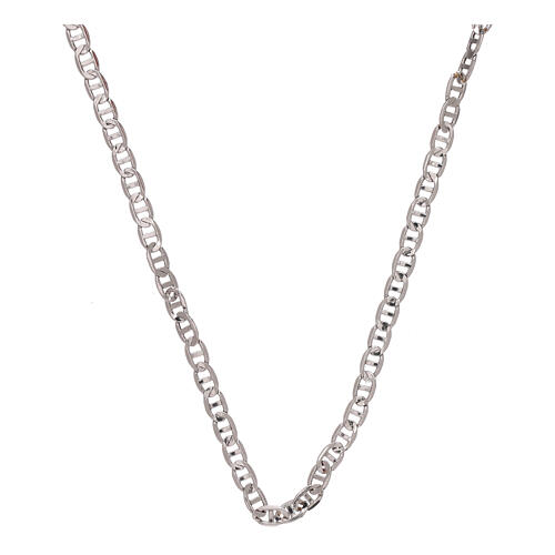 Chain, stud link model, in 750/00 white gold 45 cm 1