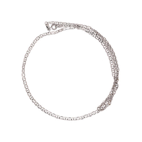 Chain, stud link model, in 750/00 white gold 45 cm 2