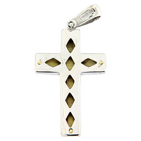 Colgante cruz satinada oro 18 k bicolor cruce central 7,5 gr