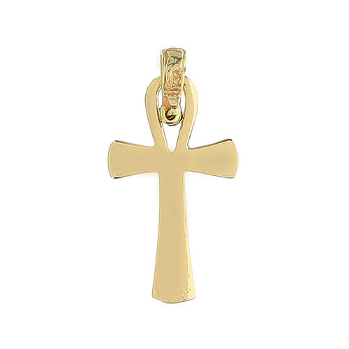 Cross of Life pendant in 18K gold, polished 2.2 g 2