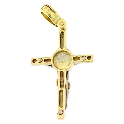 Cross pendant in 18K gold, bicolour 3.8 g 2