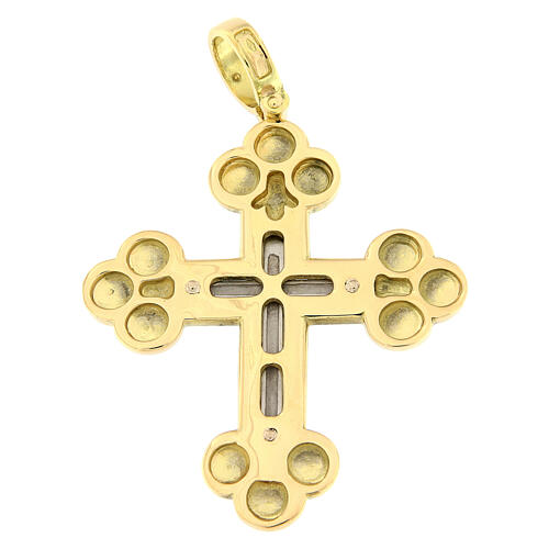 Orthodox cross pendant in 18K gold, bicolour 13 g 2