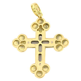 Colgante cruz ortodoxa bicolor oro 18 quilates 13 gr
