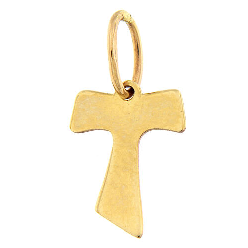 Krzyż Tau, złoto 18 karatów, efekt drewna, 0,2 g 2