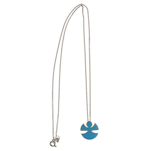 Necklace with blue enammeled Angel, 925 silver 3