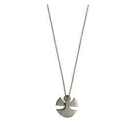 Collier argent 925 émail rose Ange Joie