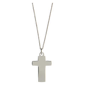 Necklace with big engraved cross, True Love, 925 silver