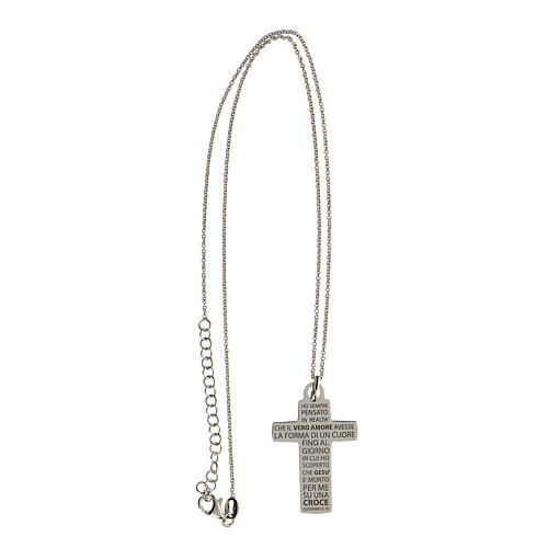Necklace with big engraved cross, True Love, 925 silver 3