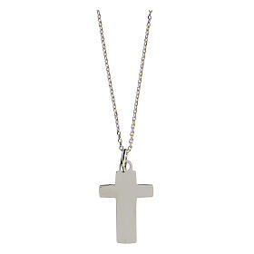 Necklace with medium engraved cross, True Love, 925 silver