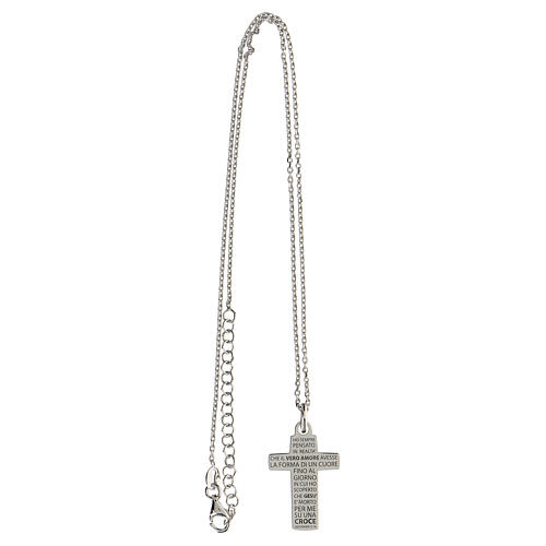 Necklace with medium engraved cross, True Love, 925 silver 3