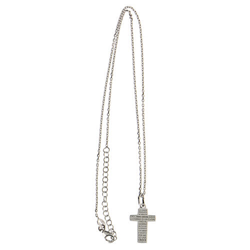 Halskette mit Kreuz aus 925 Silber und eingravierter Phrase Wahre Liebe 3