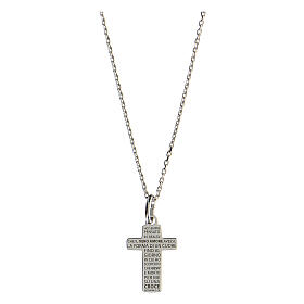 925 sterling silver cross necklace True Love engraved small