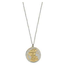 Double médaille Oceano di Pace argent 925 bicolore