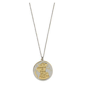 Necklace Ocean of Peace medal in two-tone 925 silver