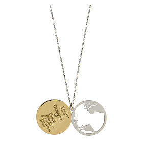 Necklace Ocean of Peace medal in two-tone 925 silver