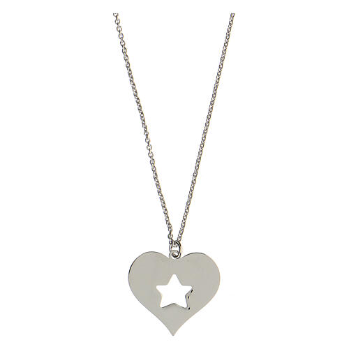 Necklace with heart-shaped pendant, cut-out star, Brilli Amore, 925 silver 2