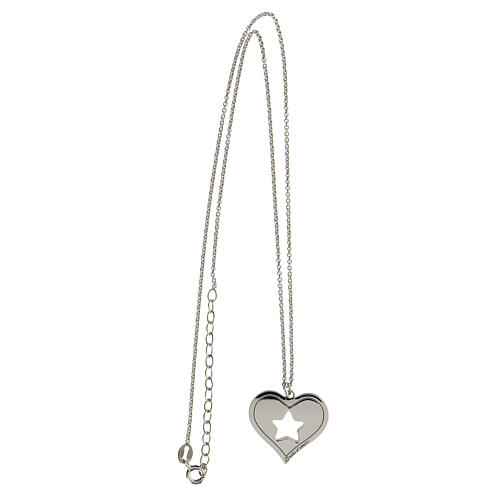 Necklace with heart-shaped pendant, cut-out star, Brilli Amore, 925 silver 3