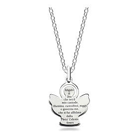 Pendenti, croci, spille, catenelle: Collana Angelo Custode argento 925 preghiera