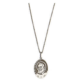 Collana San Pio ovale argento 925