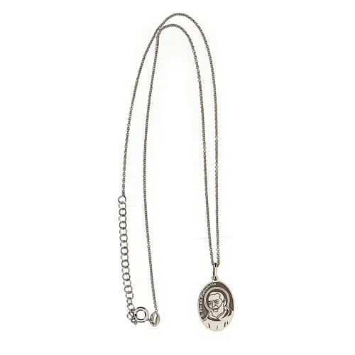 Padre Pio necklace oval medal 925 silver 3