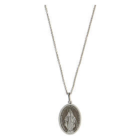 Necklace with Miraculous Medal, rhodium-plated 925 silver
