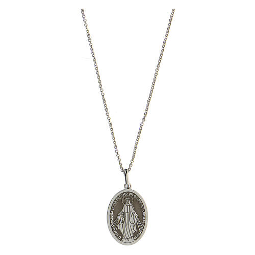Necklace with Miraculous Medal, rhodium-plated 925 silver 1