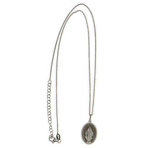 Necklace with Miraculous Medal, rhodium-plated 925 silver 3