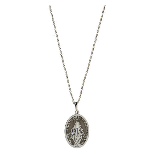 Collar Virgen Milagrosa plata 925 rodiada 1