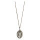 Necklace with Our Lady of Lourdes, oval medal, rhodium-plated 925 silver s1