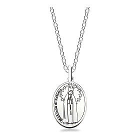Collana Madonna Fatima rodiata argento 925