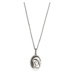 Our Lady of Medjugorje necklace in 925 rhodium silver