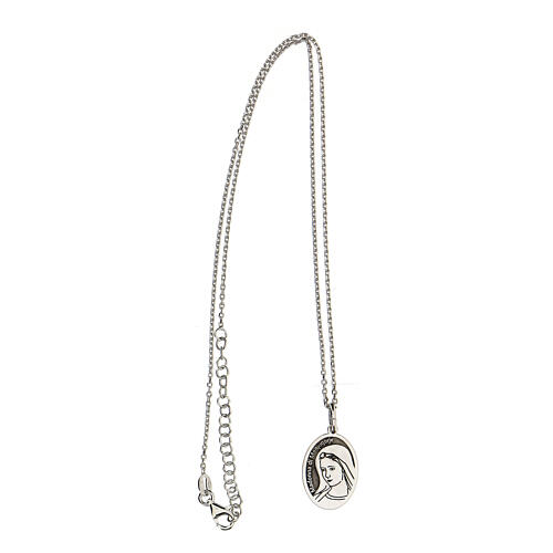 Our Lady of Medjugorje necklace in 925 rhodium silver 4