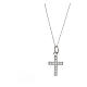 Necklace with cross pendant, 925 silver and white zircons s1