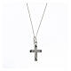 Necklace with cross pendant, 925 silver and white zircons s2