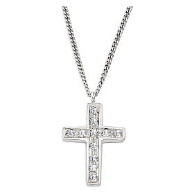 Pendenti, croci, spille, catenelle: Collana croce argento 925 zirconi bianchi
