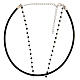 Leather necklace with black beads cross in 925 silver s3