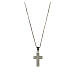 Latin cross necklace in 925 silver with white zircons s1