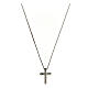 Necklace with cross pendant, 925 silver and white zircons s2