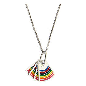 Rainbow pendant in enamelled bronze