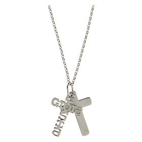Double cross pendant "E Gioia Sia", 925 silver