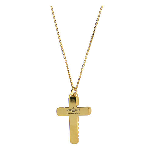 Double cross pendant "E Gioia Sia", gold plated 925 silver 3