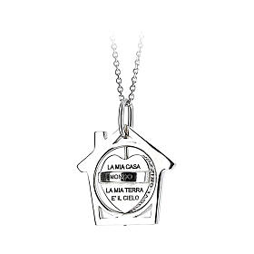 Necklace pendant My Home is the World in 925 silver