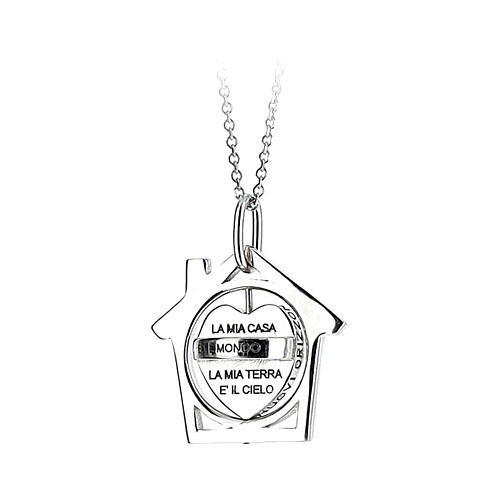 Necklace pendant My Home is the World in 925 silver 1