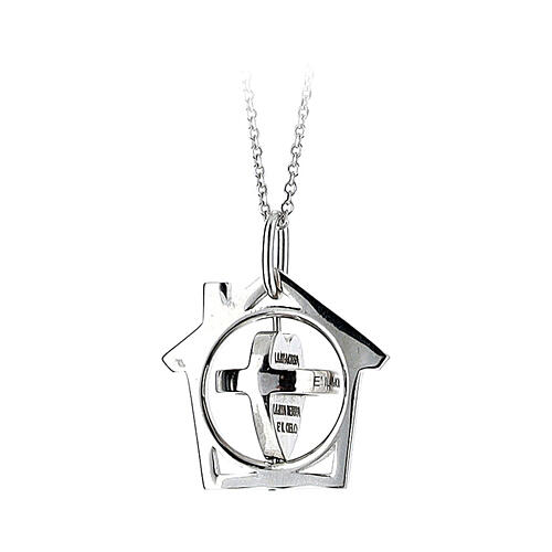 Necklace pendant My Home is the World in 925 silver 2