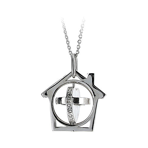 Necklace pendant My Home is the World in 925 silver 3